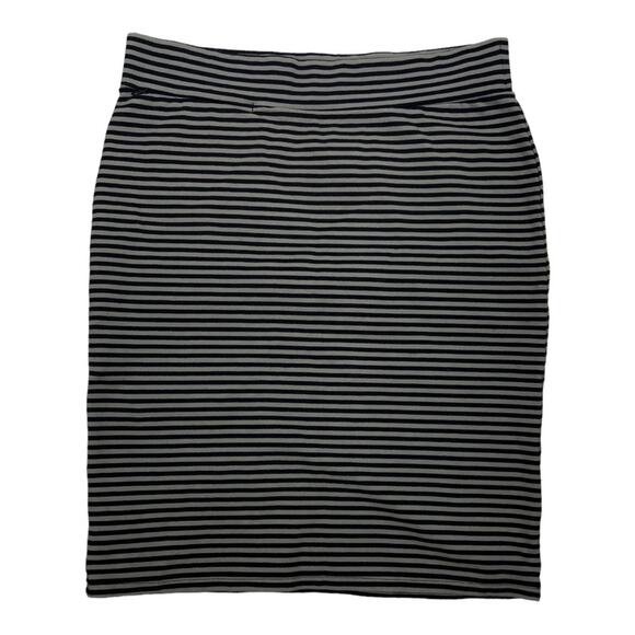 Toad & Co Paseo Pencil Skirt Stretch Gray and Black‎ Strip Medium - Picture 1 of 6